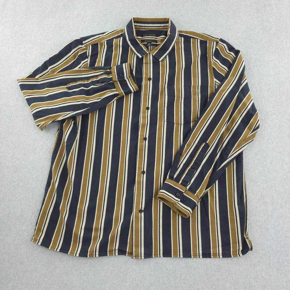 Banana Republic Shirt Mens XL Multicolor Stripe Long Sleeve Button Up Slim Fit